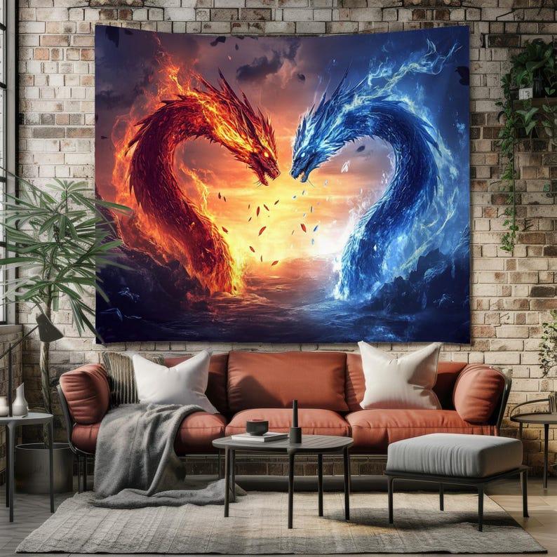 Ice and Fire Dragon tapestry 75x100 чёрный
