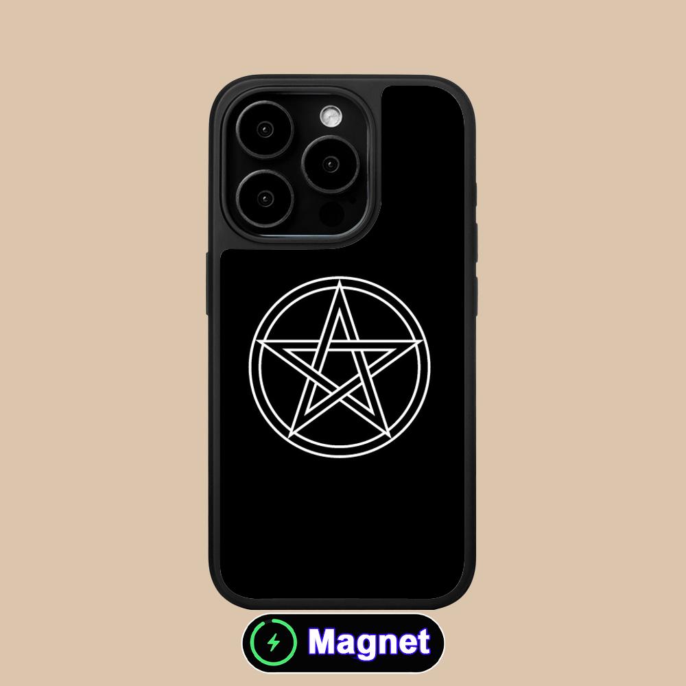 Aesthetic Pentagram Phone Case for iPhone 17 16 15 14 13 12 11 Air Pro Max Plus Matte Surface Magsafe Cover