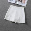 Petite High-Waist-Sommerrock-Shorts in Schwarz mit Schlitz in A-Linie