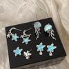 Fresh Blue Star Jellyfish Earrings - Unique, Fashionable, Elegant, Versatile Studs for Women