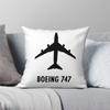 Boeing 747 Plant Pillowcase Polyester Linen Velvet Pattern Zip Decorative Pillow Case Home Cushion Cover 18"