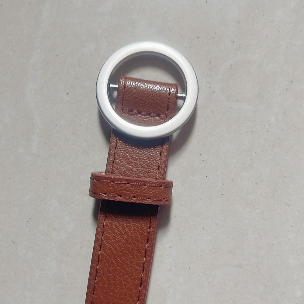 Square Buckle Non Perforated Waist Belt for Women Korean Fashion Decoration Smooth Buckle Jeans Belt Buckle Accessories Belt for Women