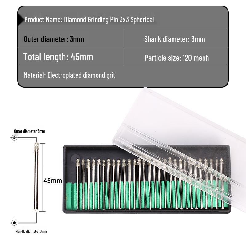 30-teiliges Diamant-Schleifkopf-Set für Jade-Schnitzerei