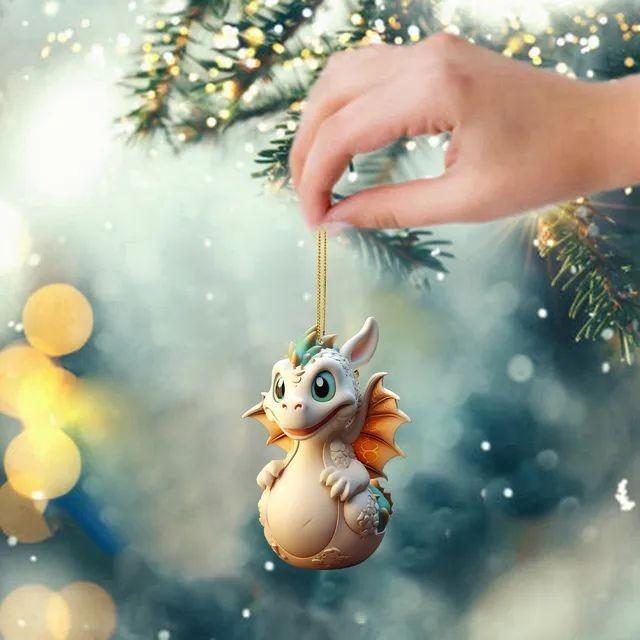 Cartoon Style Christmas Dragon Baby Hanging Decor For Festive Car Accessories