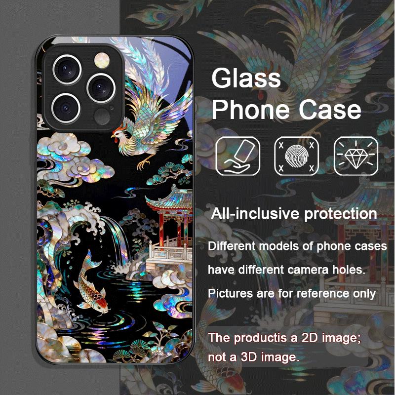 

Закаленное стекло с принтом текстуры мрамора «Зеленый Дракон» для iPhone 17 16 Pro Max 15 14 Plus 13 12 Mini 11 X XS iPhone 13 mini