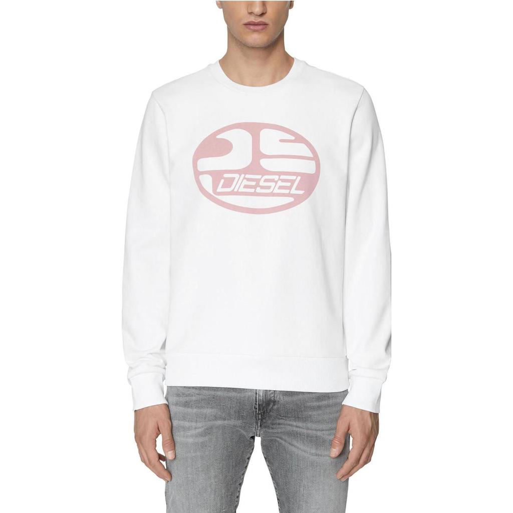 DIESEL Sweatshirts Men's White Crew Neck Moderate Regular A064940HAYT-WH