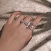 Horký Nový Prsten ze Sterlingového Stříbra 925 Hruškový Brus Smaragdový Brus Simulovaný Diamant Svatba Párty Vintage Otevřený Prsten Jemné Šperky Vánoční Dárky