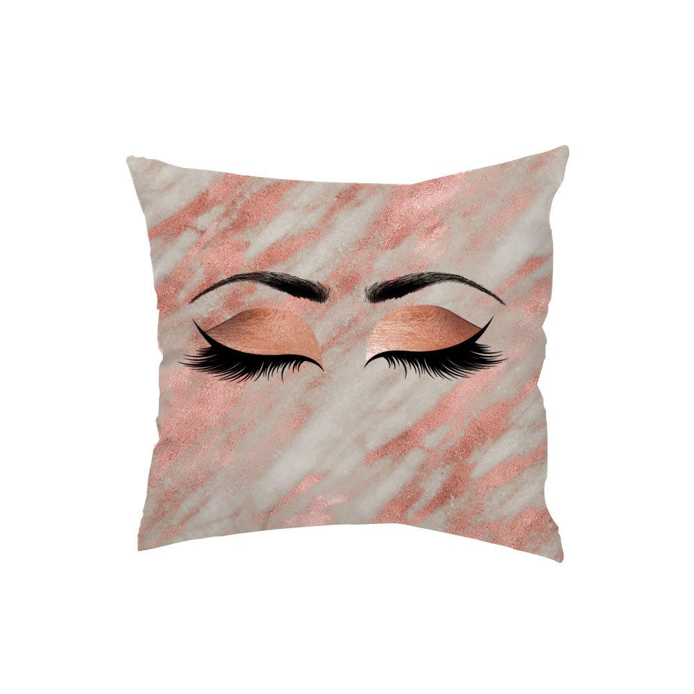 Marble Bright Diamond Eyes Eyelash Pillow Case Sofa Cushion Manicure Decoration Pillow