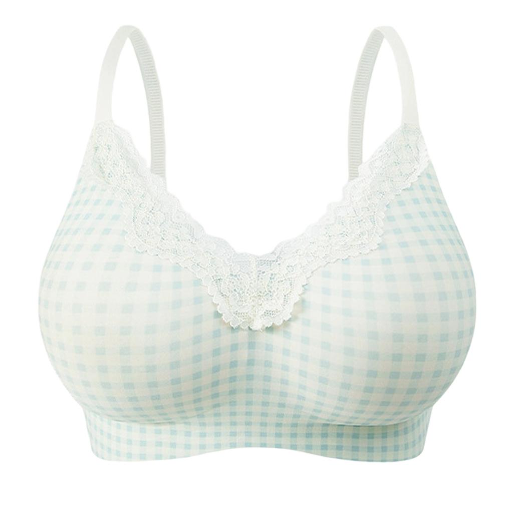 Women's French Floral Expansion Bra, Women's Gathering Sweet Lace Edge Without Steel Ring Bra