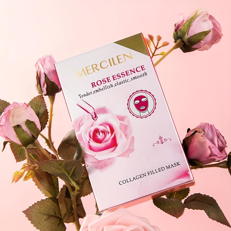 Rose Essence Moisturizing Soft Mask,Hyaluronic Acid Rose Oil Formula,Skin Hydration Mask,Ammonia Free Gel Masks For, Strengthens Moisture Barrier