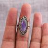 Amethyst Oval Gemstone Ring, Solid 925 Sterling Silver Ring, Handmade Jewelry, Women Ring, Gift For Her