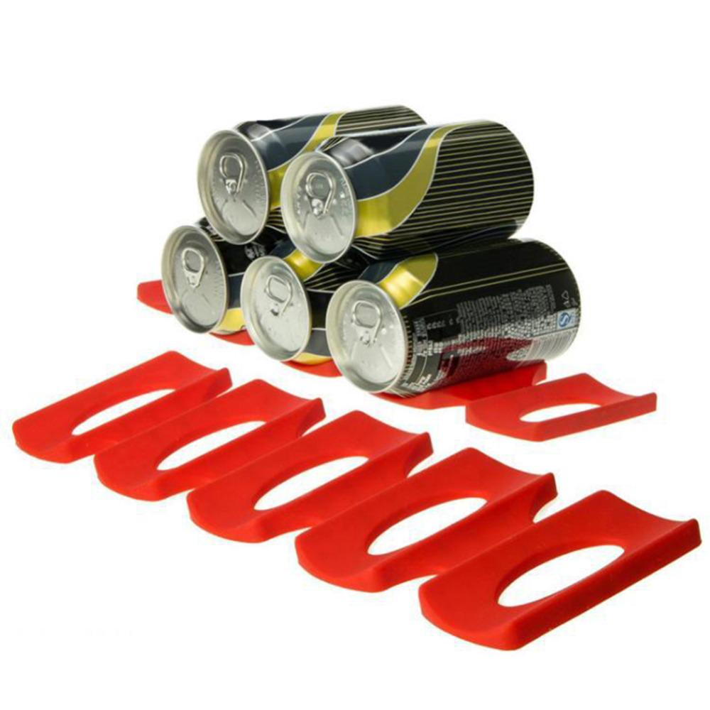 Bottle Rack Holder Storage Rack Red Silicone Fridge Can Beer Wine Mat Stacking Tidy Tool Kitchen Accessories Gadgets Organizer