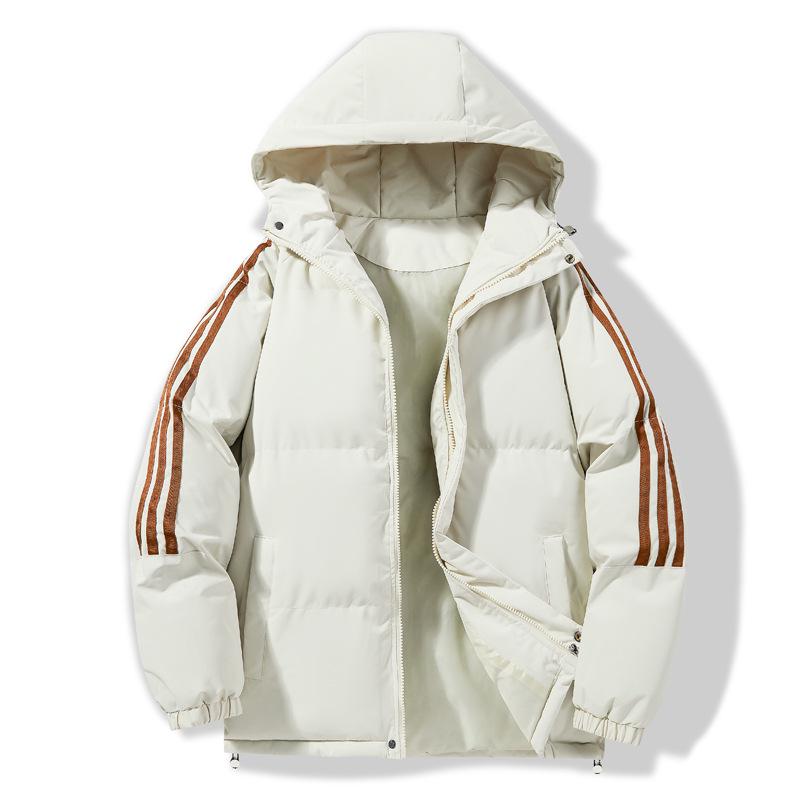 

Unisex Winter Hooded Thick Cotton Jacket with Stripes Extra Extra Large