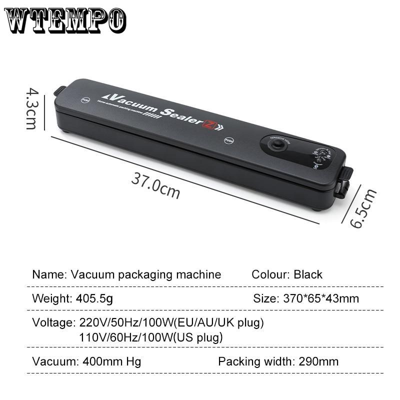 Household Black Food Vacuum Sealer 220V/110V Vacuum Sealer Packaging Machine