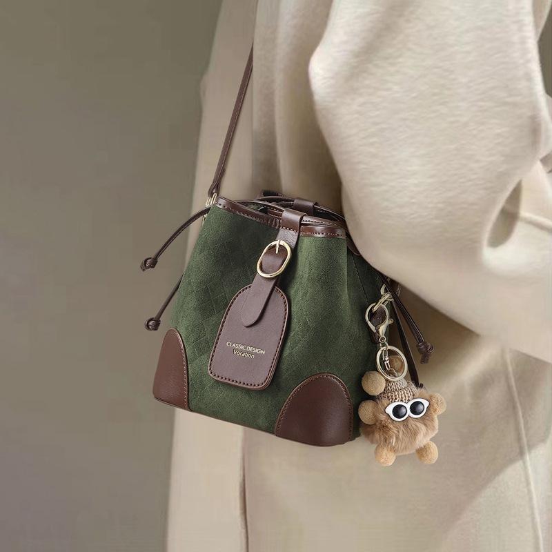 

Bucket Bag Women S Bag Shoulder Bag Small Bag Versatile High-End Fashion Commuter Messenger Bag зелений