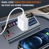 Přenosný měnič napětí do auta DC 12V/24V na AC 220V Adaptér zásuvky se 3 USB porty Rychlonabíječka pro Auto Auto Nákladní automobil SUV Obytný vůz Adaptér nabíječky telefonu