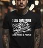 I Like Dogs Guns And Maybe 3 People Black T-Shirt, S-5XL Unisex T-Shirt