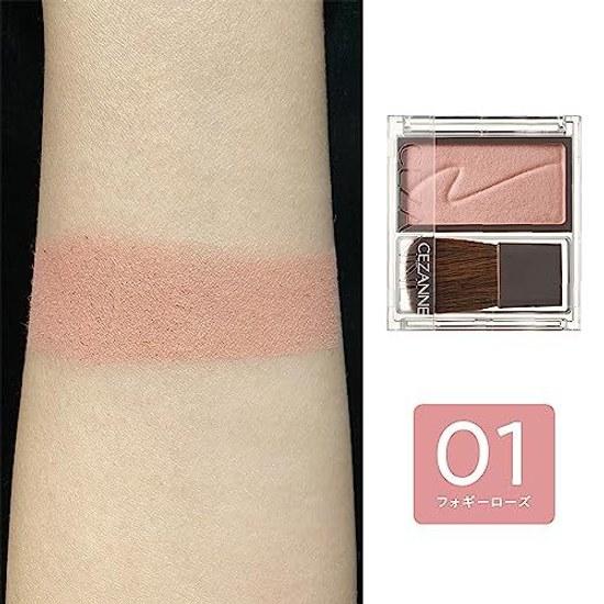 Cezanne Cheek Brush 01 Foggy Rose 2.2g Pink Color Blending Natural Flush