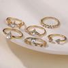 Rock Metal Geometric Round Punk Ring Set Open Index Finger Accessories Buckle Joint Tail Ring Women's Jewelry