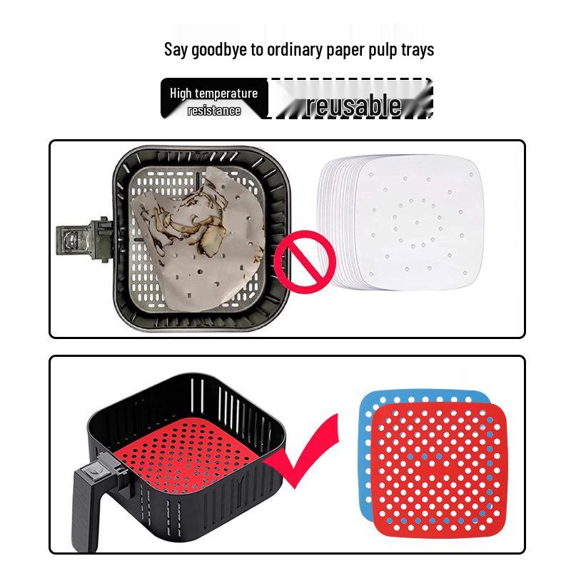 Silicone Air Fryer Baking Pan - Heat Resistant & Reusable