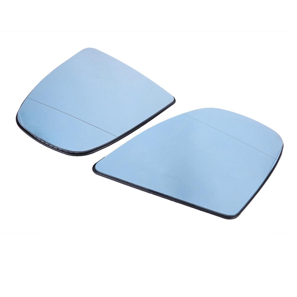 1 Pair Left & Right Door Side Heated Wing Mirror Glass for BMW X5 E70 2008 2013 Blue