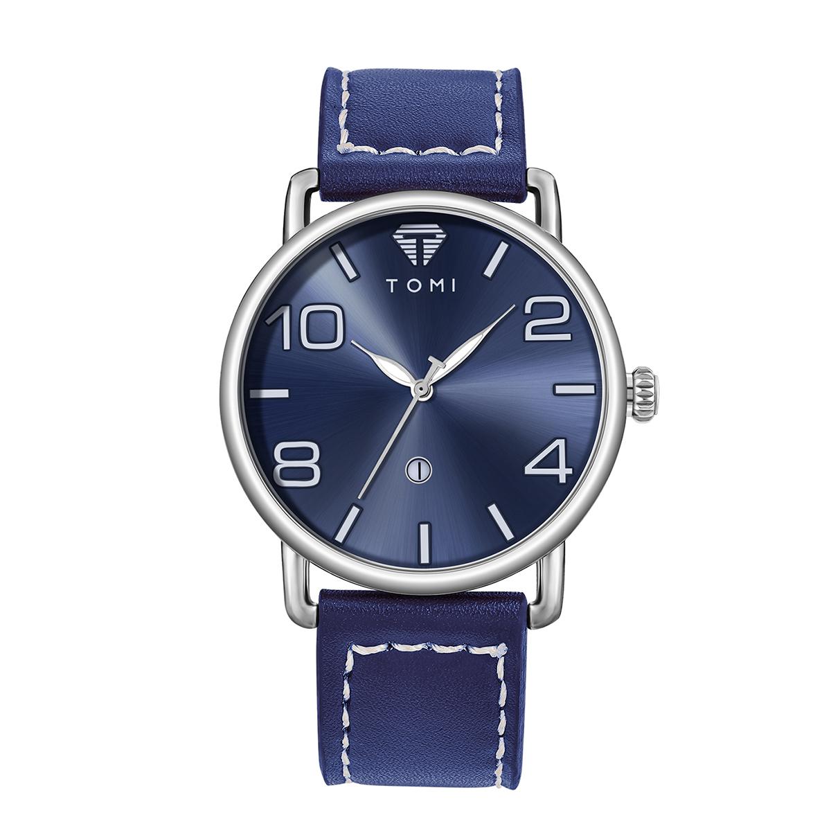 High Quality Luxury Design Men s and Women s Quartz Watch Minimalist Fashion Calendar Quartz Casual Watch синий