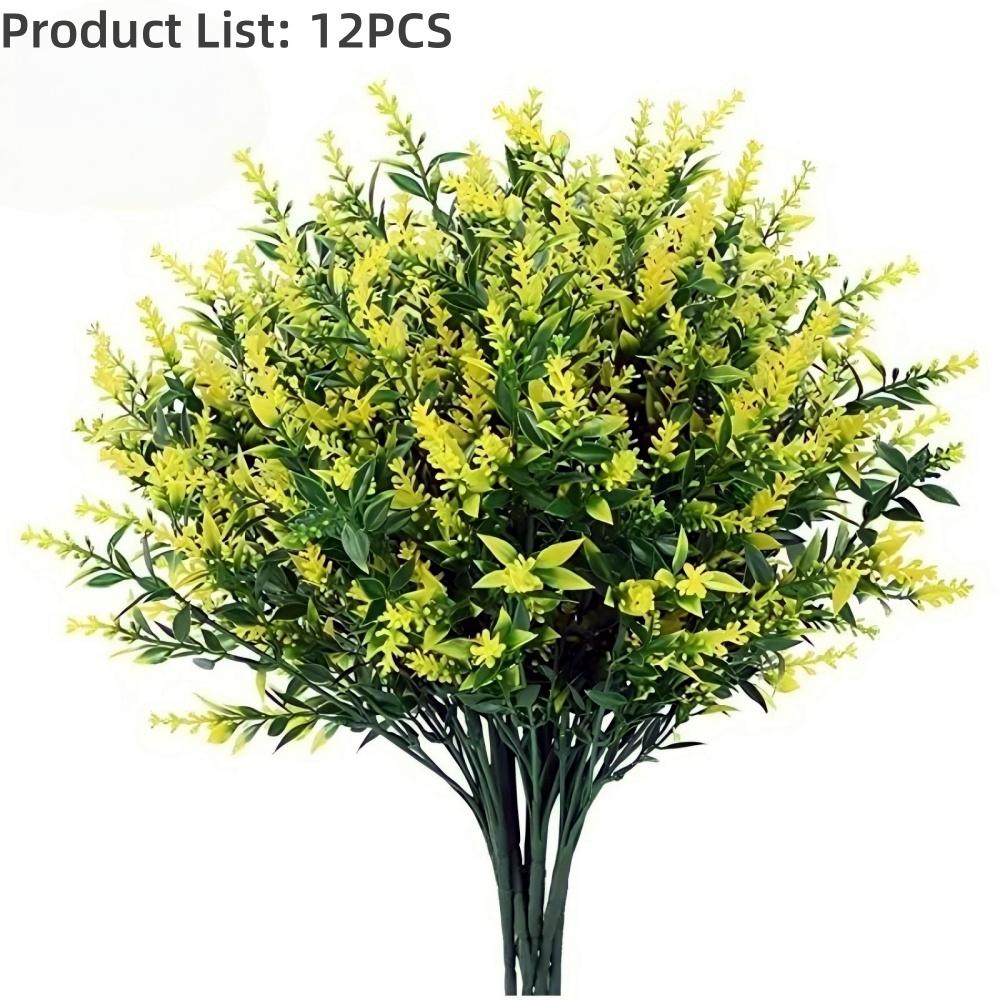 UV-Resistant Artificial Lavender Bouquets - Vibrant  Floral Arrangements for Outdoor Garden, Porch, Window Sill, Home Decor