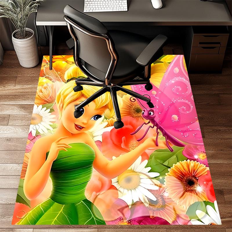 1pc T-Tinkerbell Design Printed Area Rug Carpet for Bedroom Living Room Home Decor Rugs Mat Non Slip Mat Rug for Bedside