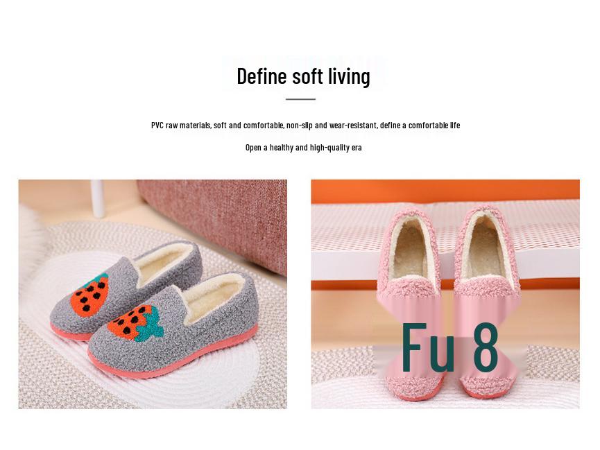 Korean-Style Women's Plush Winter Slippers – Furry, Warm, Non-Slip, Versatile