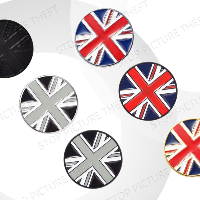 1Pc Metal Alloy Diamond Inlaid Style Union Jack British Flag Logo Car Trunk Fender Sticker Side Emblem Badge Decorative Accessories