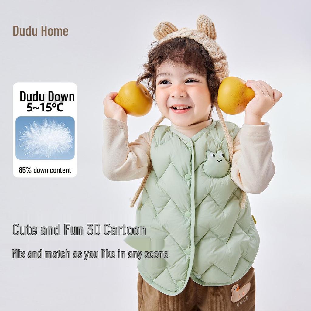 Dudu Home Infant Winter Duck Down Vest - Lightweight, Fashionable Boys' & Girls' Tops