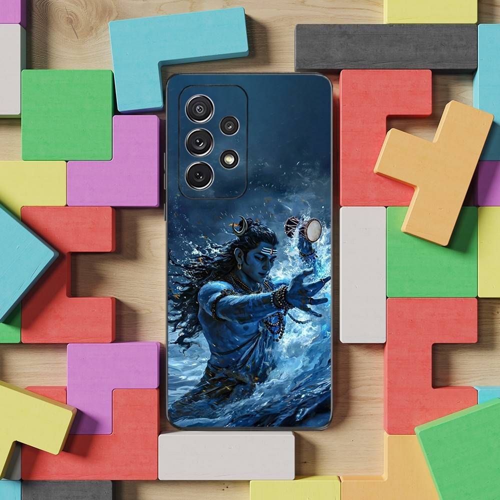 India Mythology Lord Shiva Case For Samsung S23,S25,S20,S10,S9,S21,S24,S22,Ultra,FE,Plus,Lite,Soft Silicone Black