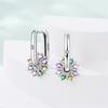 925 Silver Simple Sun Small Sugar Cube Star Moon Women Earring Brilliant Wedding Engagement Star Earrings Jewelry Gifts