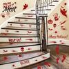 Indoor Outdoor Halloween Decorations Horror Stickers, with Spooky Handprints Footprints Printed, Removable Door Decor Self-adhesive Decals, for Party