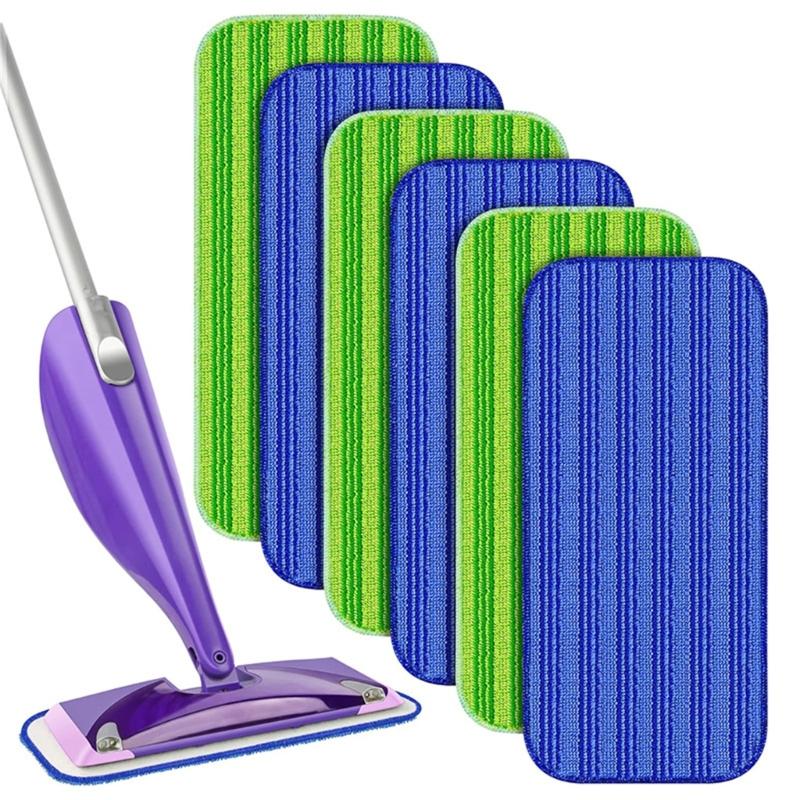 6Pieces Reusable Wet Jet Pads for SwifferWet Jet Mop Microfiber Mop Refill for Wet Mopping Cloths Washable Mop Pads