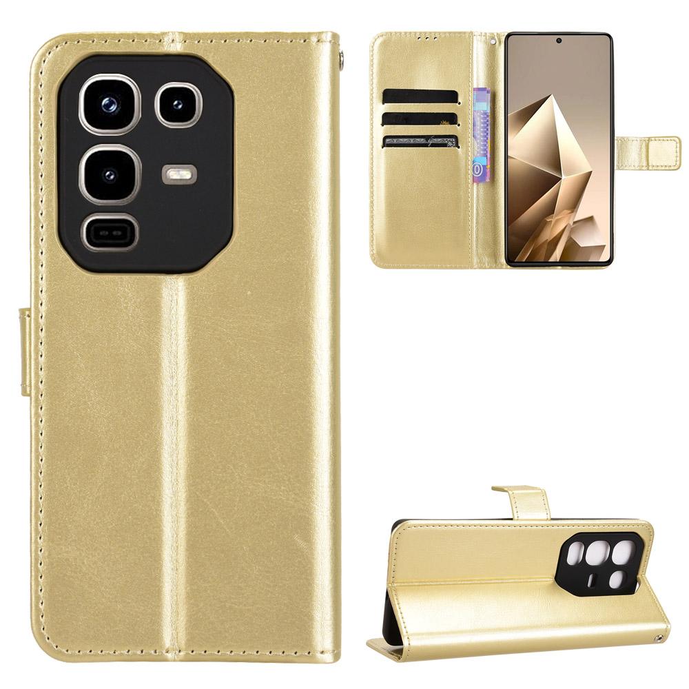 

Флип-чехол для Infinix Note 50 Pro 4G из искусственной кожи с полной защитой корпуса [Flip Vintage Leather] Прочный ретро-чехол для телефона Infinix Note 50 Pro 4G золотой