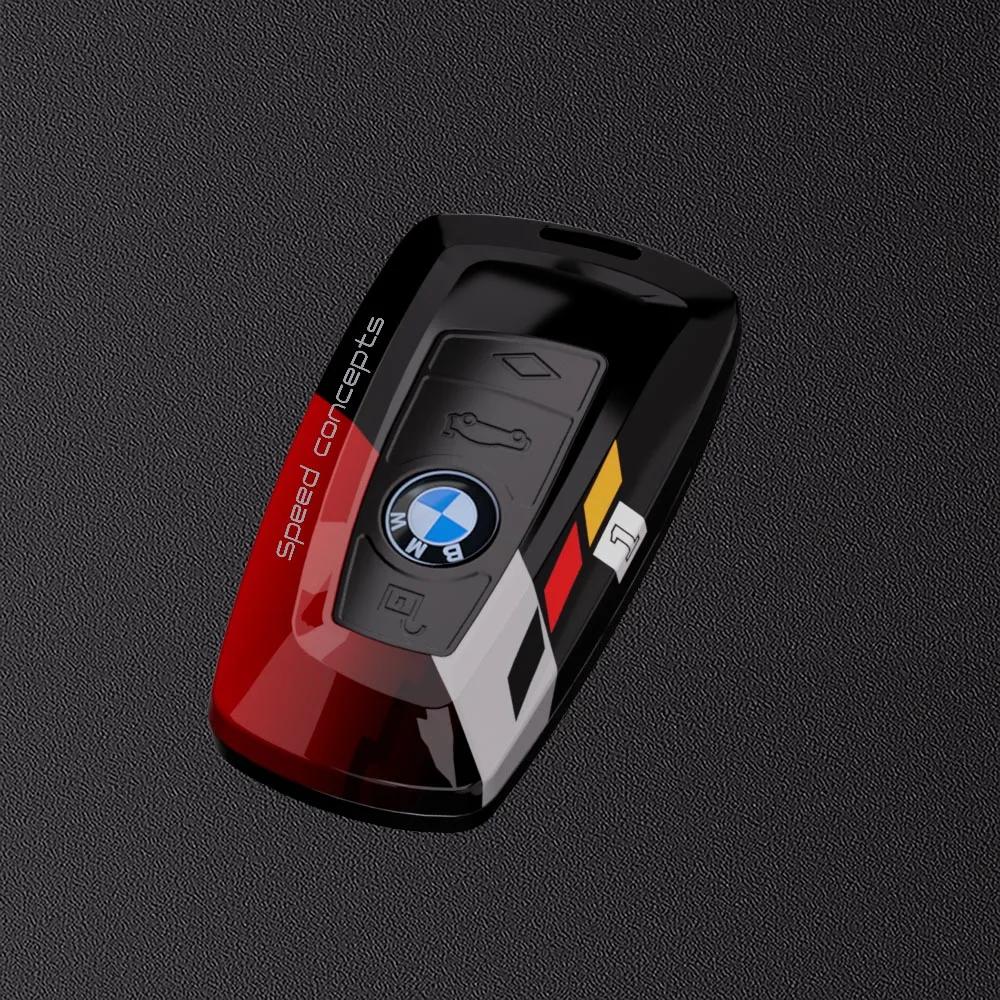 Autoaufkleber Heiß 2025 ABS Kohlefaser Auto Schlüsselanhänger Hülle für BMW 1 2 3 4 5 6 7 Serie X1 X3 X7 X5 X6 X4 F10 F20 F30 G20 G30 G01