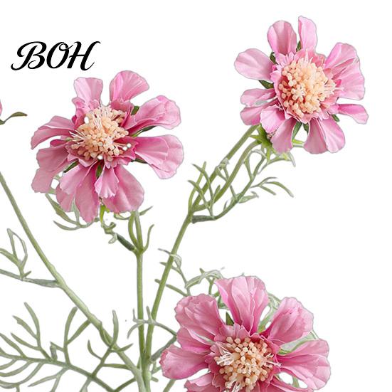 Faux Chrysanthemum Flowers Artificial Scabious with Bendable Long Stems, Realistic Bouquet for Living Room Flower Table Vase Centerpiece Floral