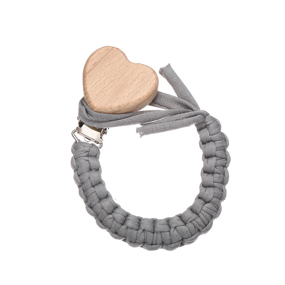 New Baby Pacifier Chain Clips Wood Heart Beech Clips Infant Dummy Holder Teething Chain for Care Soother Chew Toys Shower Gift