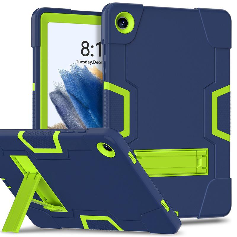 Color Block Protective Case for Samsung Tab A9 Plus - Silicone & PC Three-Proof Drop Protection