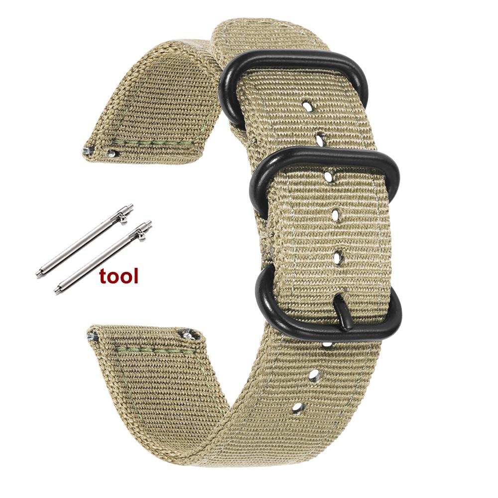 Correa de Nailon de 18 mm 20 mm 22 mm 24 mm para Samsung Galaxy Watch 3 4 5 Pro 6 7 46 mm 42 mm para Amazfit Pulsera Deportiva de Liberación Rápida