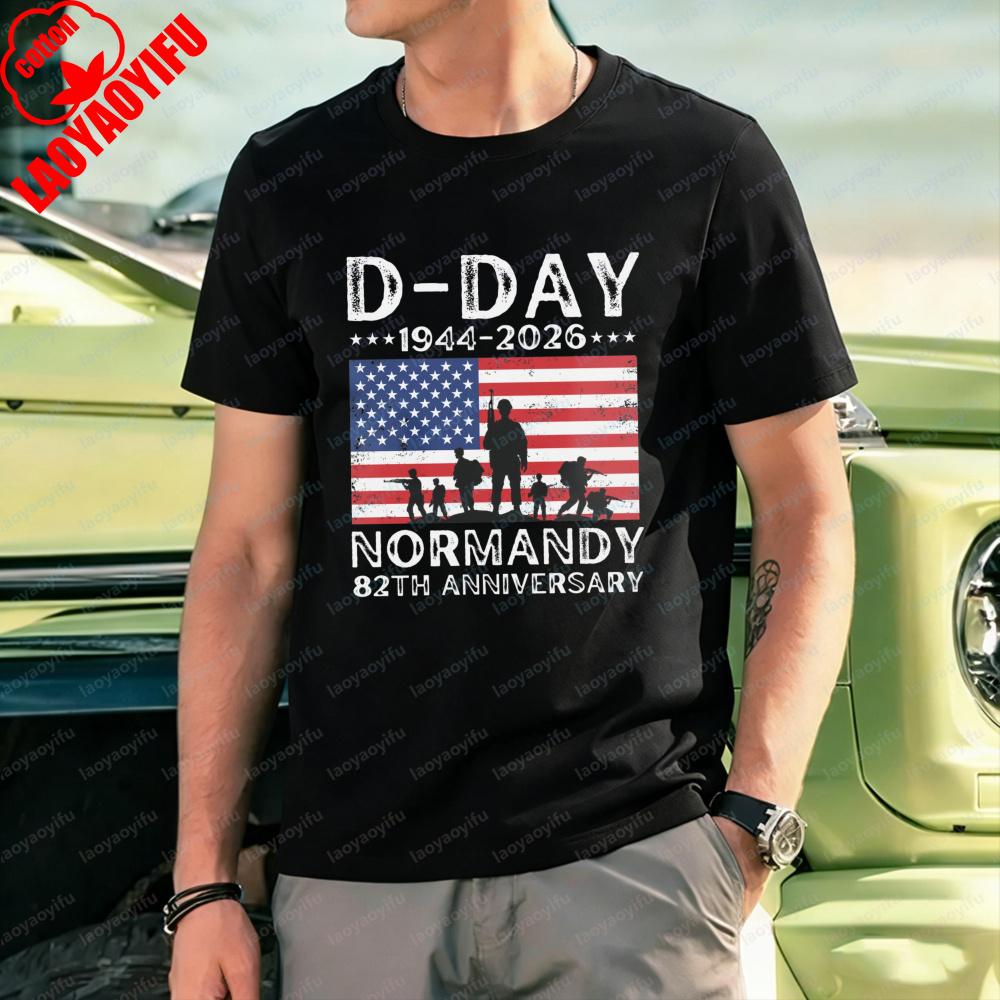 D-Day Shirt 82th Anniversary Normandy 1944-2026 T-Shirt Fashion D Day 06 Jun 1944 Normandy Landings Short-sleeve Tees Streetwear