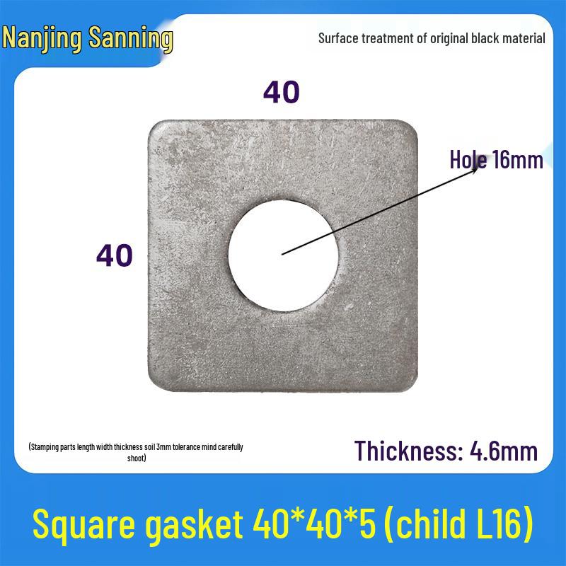 Black Carbon Steel Square Gasket with Hole