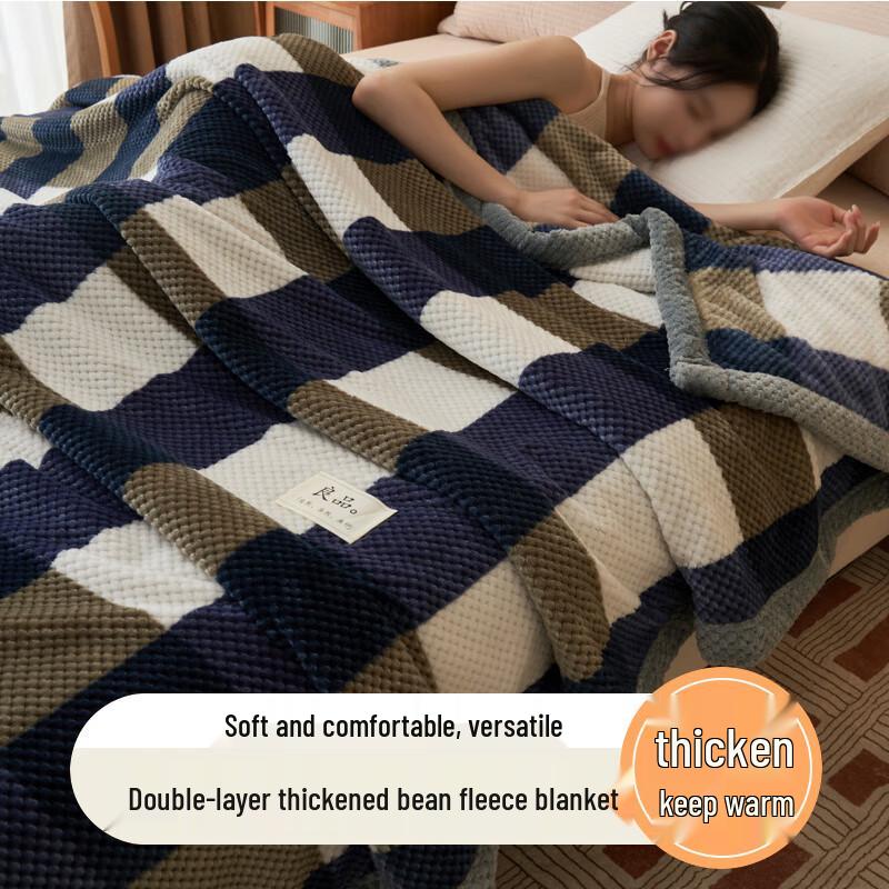 HEIXIE Milk Velvet Coral Fleece Blanket 150x200cm