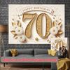 Party Backdrop 70Th Birthday Balloon Glitter Flat Golden Number Event Backdrop Decoration Front Door Decor
