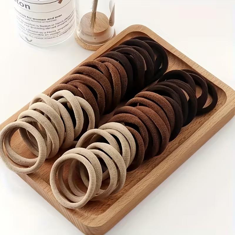 50PCS High Elastic Hair Bands Thick Ponytail Holders Durable Hair Ties for Women Girls Daily Hair Accessories