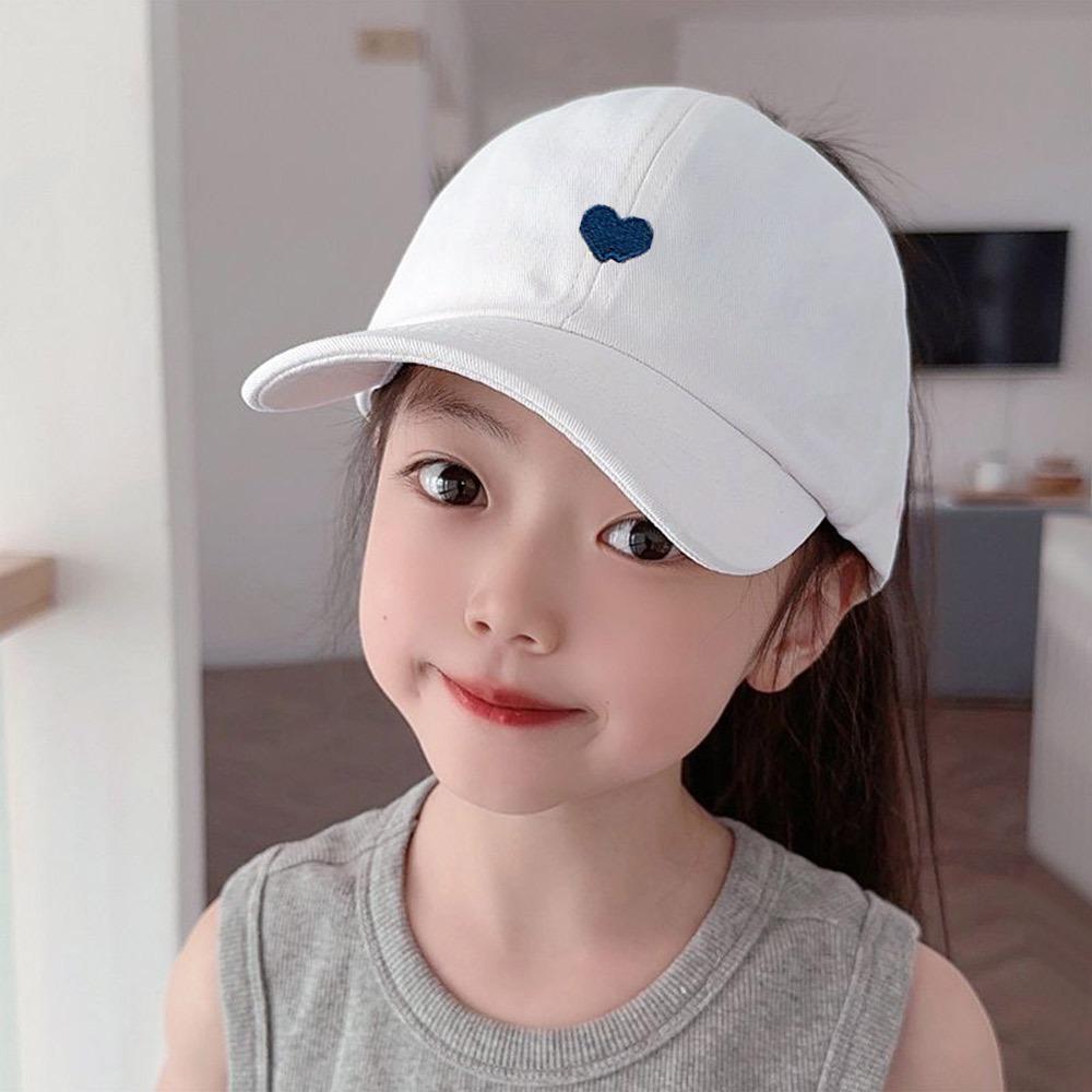 

2-12 Years Adjustable Kids Baseball Caps Love Heart Peaked Hat Cute Sun Hat Children белый