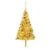 Pre-lit Artificial Christmas Tree and Golden Balls 210 Cm PET