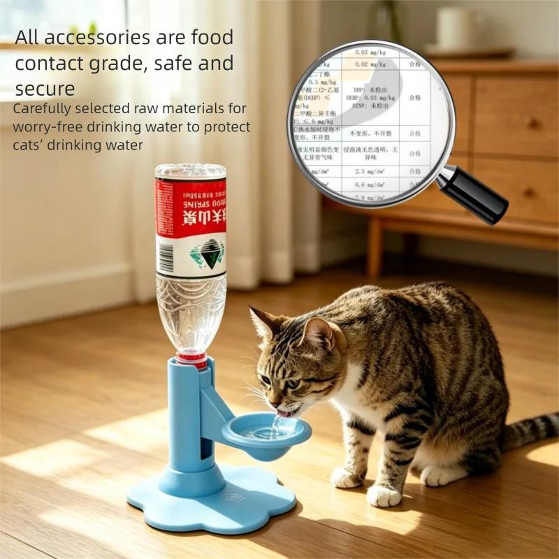 Distributore Automatico d'Acqua per Gatti Senza Elettricità Senza Filtro Altezza Regolabile Gravità Fontana d'Acqua per Animali Domestici per Gatti e Cani Piccoli