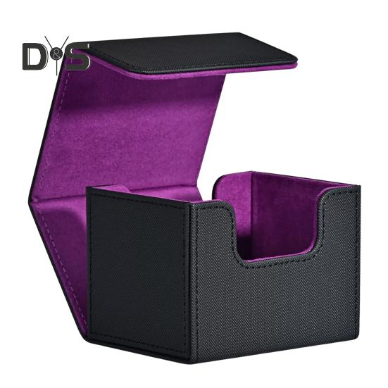 

Чехол для хранения карт с герметичной крышкой-замком, большой вместимостью, прочная конструкция, органайзер для хранения игровых карт фиолетовый/чёрный